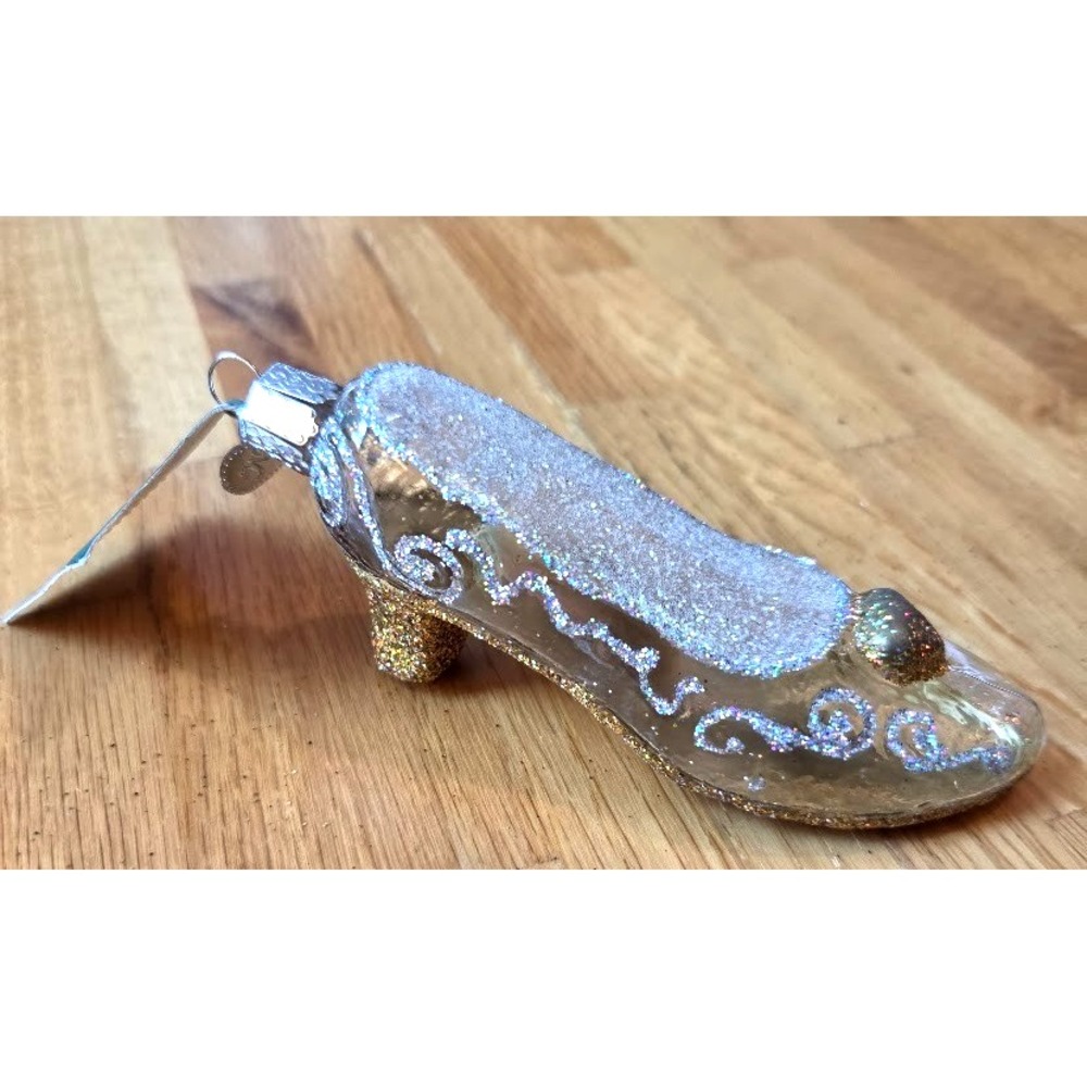 NEW 2005 GLASS SLIPPER OLD WORLD CHRISTMAS BLOWN GLASS ORNAMENT NWT Cinderella